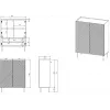 Estantería Cama Meble ONDA 2D2SZ librería 98×45×127 cm negro