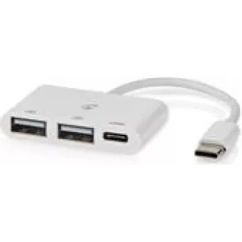 Nedis Hub USB 1x USB-C™ 1x USB-C™ - 2x USB 2.0 A, 3 puertos, alimentado por USB