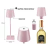 Beper P201UTP125 lámpara de mesa LED recargable, táctil, regulable, IPX4, rosa
