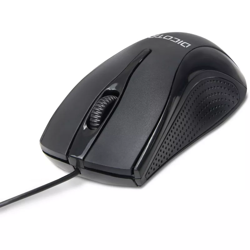 DICOTA - Ratón - ambidiestro - Láser - 3 botones - Con cable - USB - Negro (D32011)