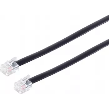 S/CONN 3m RJ12 Negro Transparente ShiverPeaks