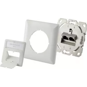 Renkforce toma de red empotrable CAT 6 2 puertos blanco perla (RF-4393024)