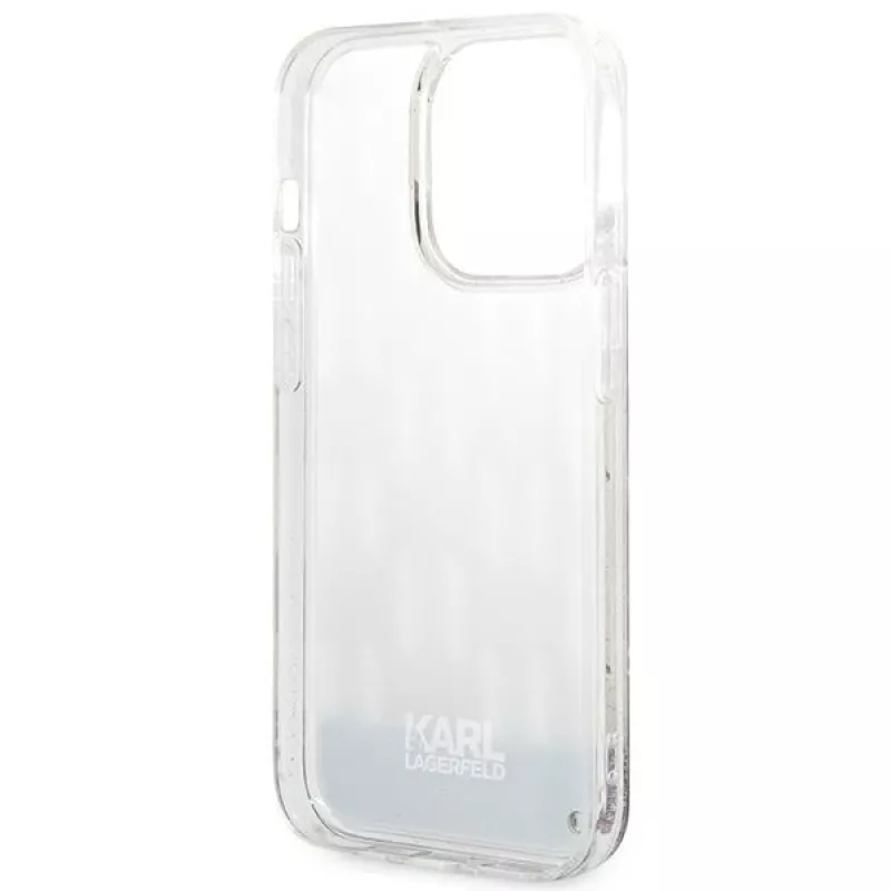 Karl Lagerfeld KLHCP14XLMNMS iPhone 14 Pro Max 6.7 funda rígida plata / plata Liquid Glitter Monogram