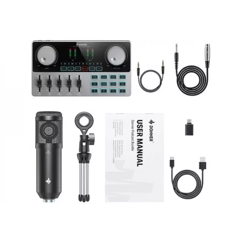 Donner Podcast Starter Kit - Set de grabación para podcast