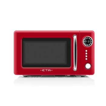 Microondas de encimera ETA Storio Rojo Solo – 20 L, 700 W, 5 niveles de potencia, plato giratorio de 245 mm