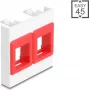 Módulo DELOCK Easy 45 2 soportes Keystone 45x45 mm blanco/rojo