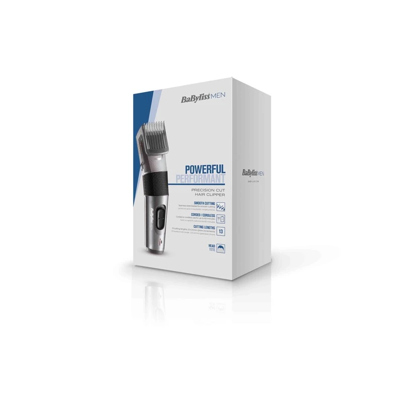 Cortapelos BABYLISS E786E, inalámbrico recargable, 13 ajustes de longitud, 0,5–24 mm, cuchilla de acero inoxidable, negro