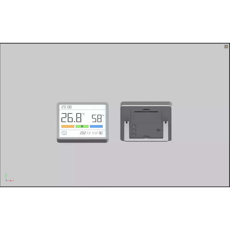 Higrómetro, termómetro y reloj combinados MOVA MTHM01 – unidad interior digital para medir la humedad relativa y la temperatura, compacta para escritorio, estantería o pared