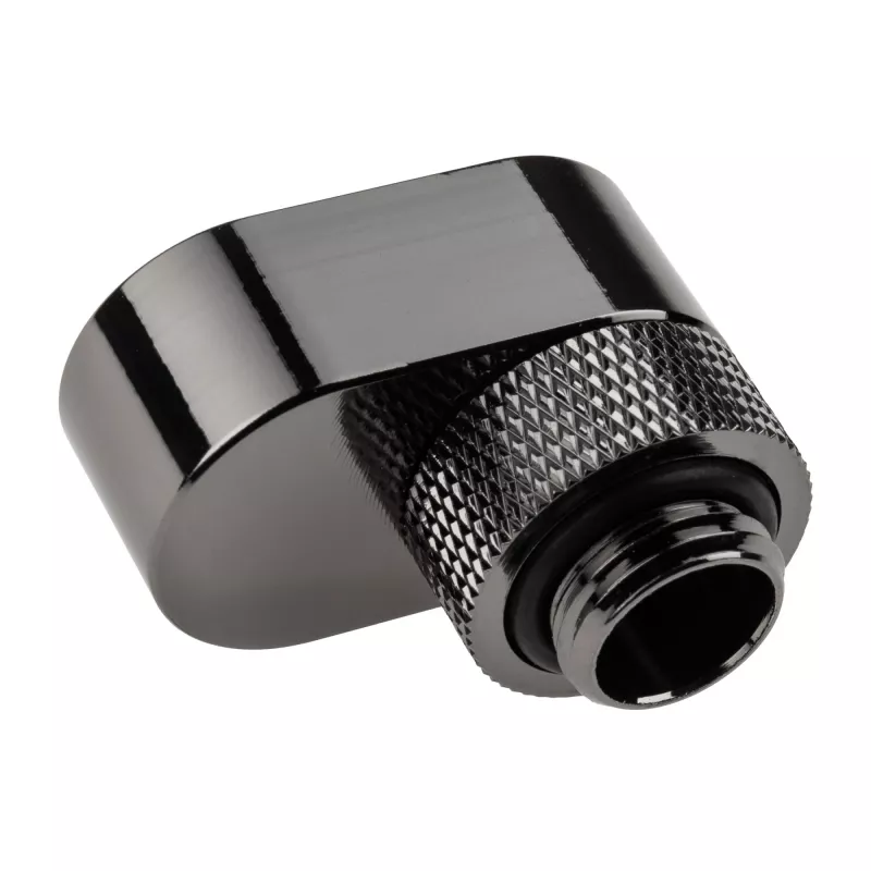 Racor giratorio XSPC Offset G1/4 de 14mm, cromo negro - conector giratorio en ángulo para refrigeración líquida