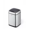 Papelera Durable NO TOUCH 6L rectangular acero inoxidable plateado negro