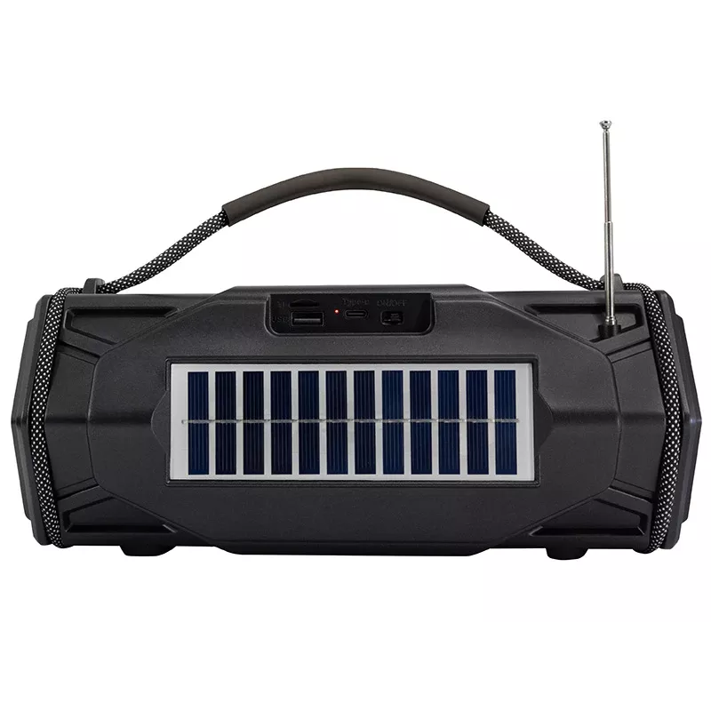 Tracer Explorer TRAGLO47616 altavoz Bluetooth portátil, TWS, Bluetooth 5.3, 15 W RMS, radio FM, linterna, panel solar, powerbank de 1800 mAh, microSD, negro