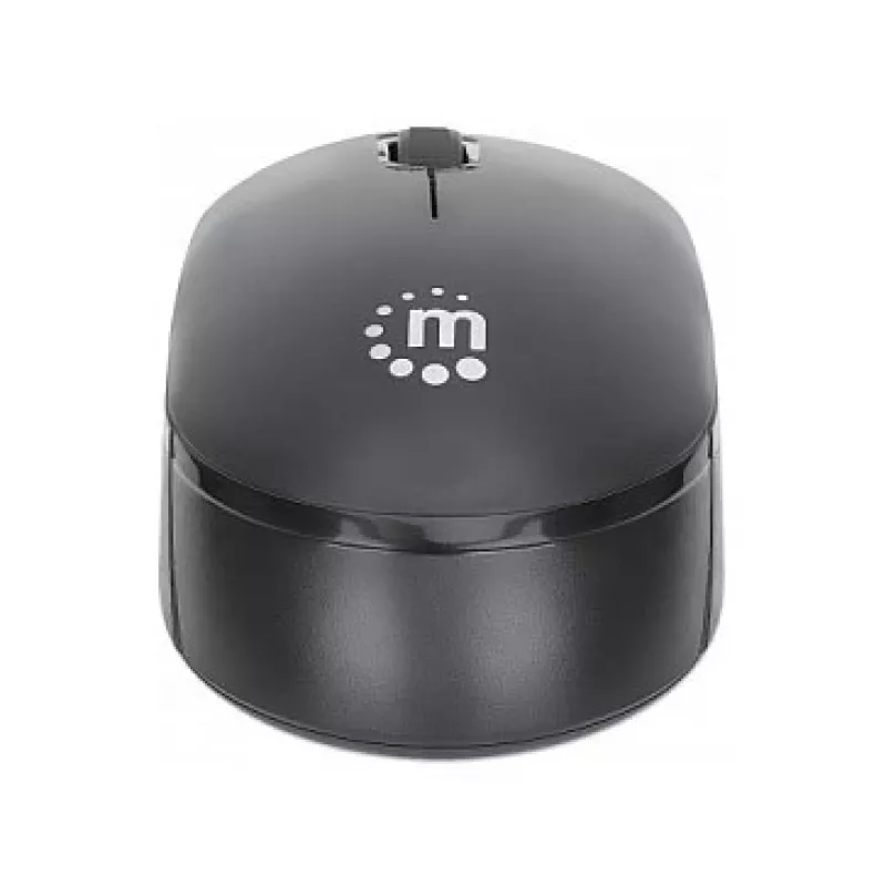 Manhattan ratón inalámbrico Performance III, negro, 1000 dpi, 2,4 GHz (hasta 10 m), USB, óptico, ambidiestro, tres botones con rueda de desplazamiento, receptor nano USB, pila AA (no incluida), base de baja fricción, tres años de garantía
