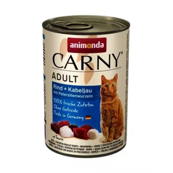 ANIMONDA Carny Adult Ternera con Bacalao y Perejil - Comida húmeda para gatos - 400 g