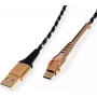 ROLINE 11.02.8920 Cable USB 1 m USB 2.0 USB A USB C Negro - Oro (11.02.8920)