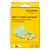 Lector de tarjetas DeLOCK 91015 USB 3.2 Gen 1 Type-A/Type-C menta