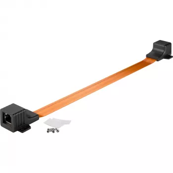 Pasacables de ventana ultrafino, RJ45, cable negro/cobre, 30 cm