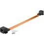 Pasacables de ventana ultrafino, RJ45, cable negro/cobre, 30 cm