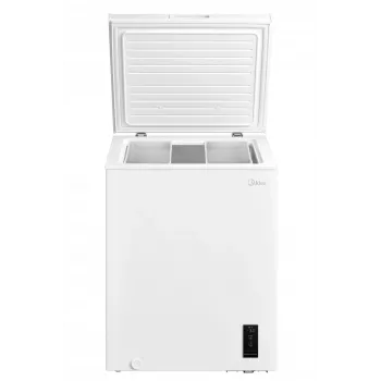 Congelador Midea | MDRC207FEE01 | Clase de eficiencia energética E | Arcón | Independiente | Altura 85 cm | Capacidad útil total 142 L | Blanco