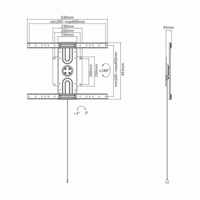 Sbox PLB-1246F Soporte fijo de pared para TV de pantalla plana 37-70 50kg