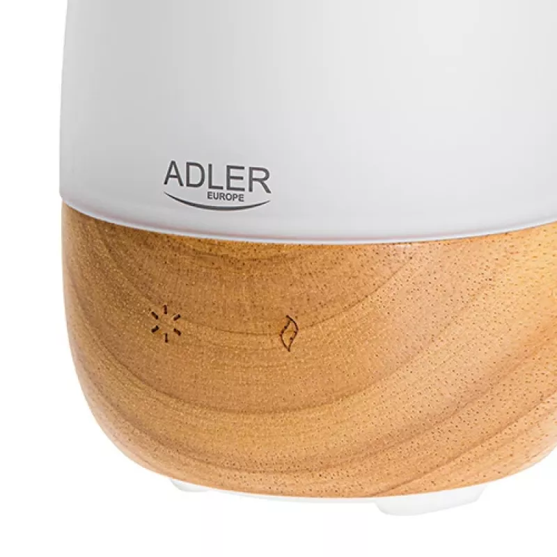 Difusor de aroma Adler AD 7967 — ultrasónico, para estancias de hasta 25 m², marrón/blanco