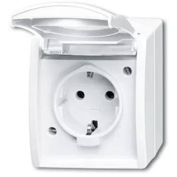 Toma de corriente Busch-Jaeger 2083-0-0834 CEE 7/3 2P+E 250V 16A IP44 blanco