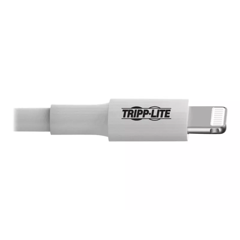 Eaton Tripp Lite Series cable USB-A a Lightning de sincronización/carga (M/M) - certificado MFi, blanco, 3 ft. (0,9 m) - cable de datos/alimentación - USB macho a Lightning