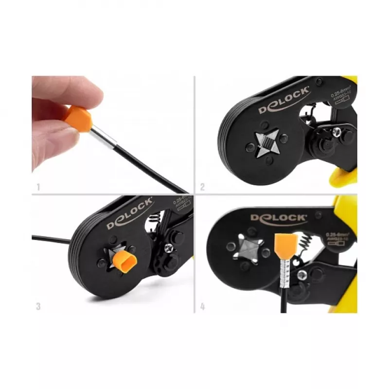 Alicates de crimpar DeLOCK 90558 negro amarillo