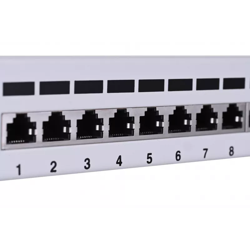 Patch panel LANBERG PPF6-9012-S, 12 puertos, metal, gris, 1HE, 215×130×44.5 mm