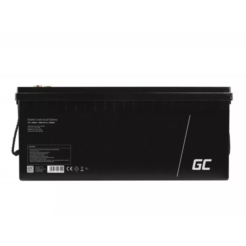 Batería de coche Green Cell AGM33 VRLA AGM 200 Ah 12 V, sin mantenimiento, 58 kg