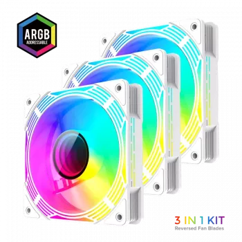 Gamemax | Ventilador de caja | KF300R BK | Blanco