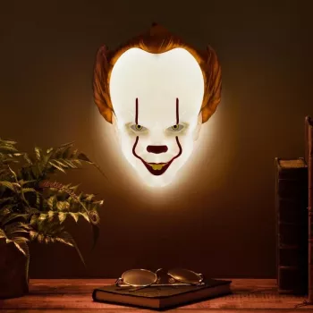 Lámpara de mesa Paladone lámpara máscara PP11207ITV2 Pennywise LED, lámpara temática con forma de máscara