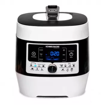Olla a presión eléctrica Rommelsbacher MD 1000 – 4 l, 1000 W, 14 programas, blanco/negro
