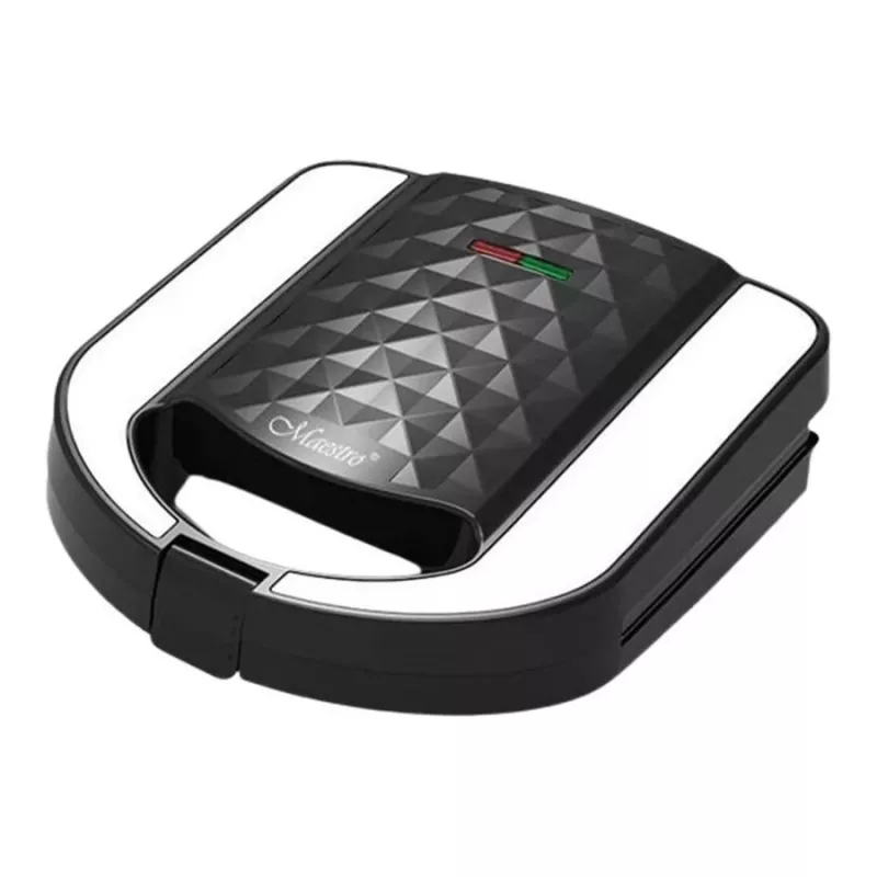Tostadora sandwichera Maestro MR-709 3en1 750W — prensa para sándwiches, placas de parrilla y gofres, blanca