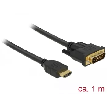 DeLOCK 85652 Adaptador de cable de vídeo 1 m HDMI Type A (estándar) DVI negro (85652)