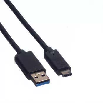 ROLINE - Cable USB - USB Type-C (M) - USB Type-A de 9 pines (M) - 50 cm (USB 3.1) - encapsulado - Negro (11.02.9010)