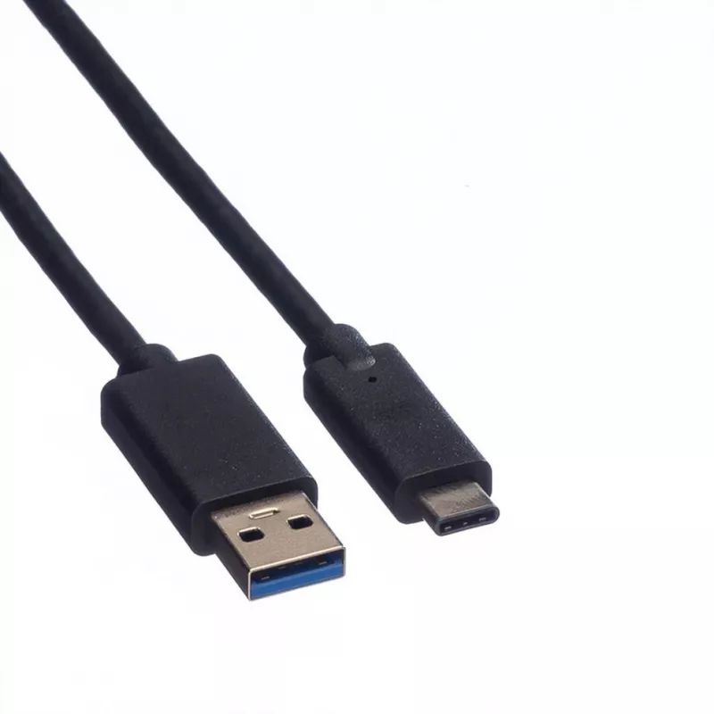 ROLINE - Cable USB - USB Type-C (M) - USB Type-A de 9 pines (M) - 50 cm (USB 3.1) - encapsulado - Negro (11.02.9010)
