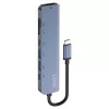 Hub USB Type-C SAVIO AK-82 con HDMI, MicroSD, USB 3.2 Gen1, PD pass-through, 4K@30Hz, 5000 Mbit/s, negro