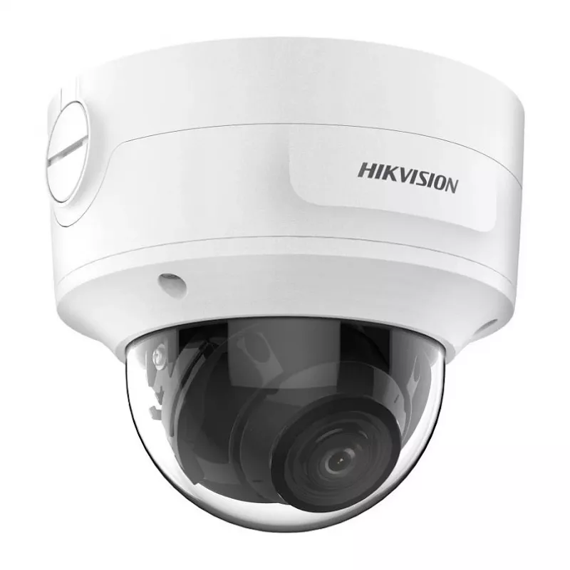 Cámara de vigilancia IP tipo domo Hikvision DS-2CD3786G2-IZS 4K 3840×2160, 2,7–13,5 mm varifocal, montaje en techo, interior/exterior, blanco