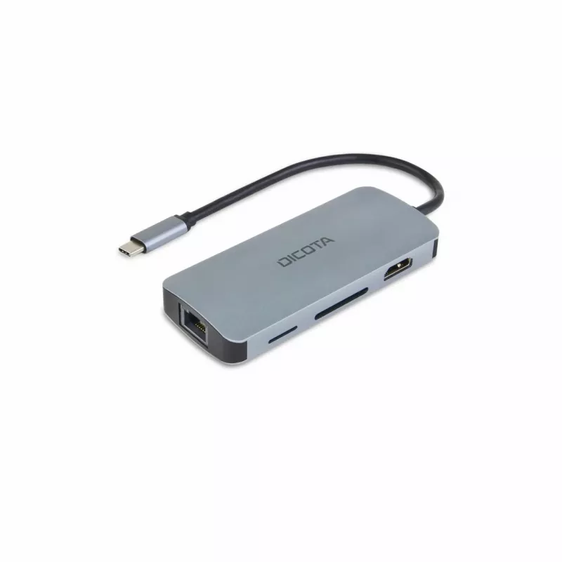 Dicota USB-C 8-in-1 Multi Hub 4K PD 100W plateado