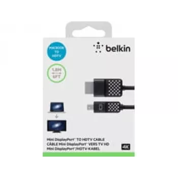 Cable Mini DisplayPort a HDTV, 1,8 m, Mini DisplayPort, HDMI, conector macho, conector macho, negro