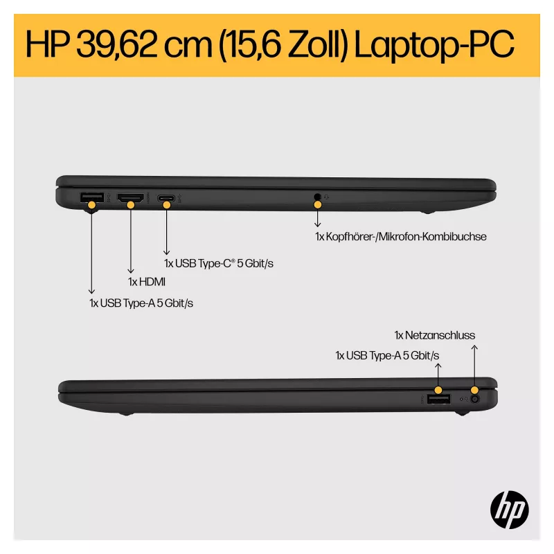 HP 15-fc0676ng 39,6 cm (15,6 pulgadas) portátil - Ryzen 7 - 16 GB RAM - 1 TB SSD - plata (C94P3EA#ABD)
