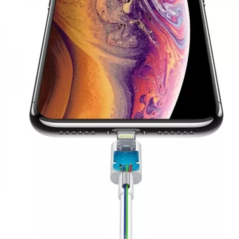 Cable USB-C a Lightning Devia Smart Series PD 18W – blanco, certificado MFi