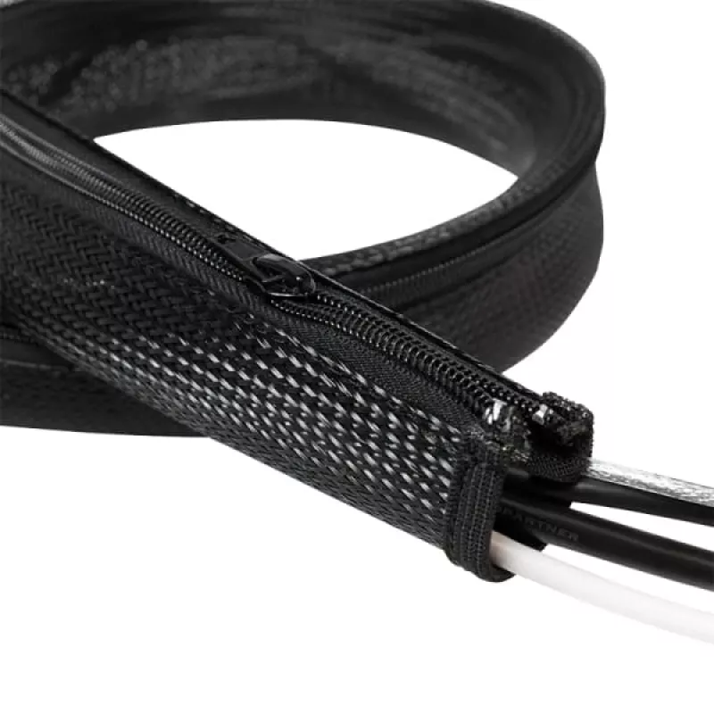 Tubo para cables LogiLink con cremallera, 2,0 m, gris de poliéster, resistente a la abrasión, a la tracción y a la deformación, resistente a los impactos, - 1 ud. (KAB0074)