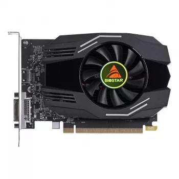 Tarjeta gráfica BIOSTAR GeForce GT 1030 — 4 GB GDDR4, 64-bit, PCIe x16 4.0, refrigeración activa, DVI-D + HDMI
