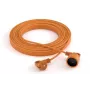 Alargador Acar PS-2P 2G1.5 20 m – cable de 2 hilos 1,5 mm² para exterior/interior, conector macho Type-F, fusible 16 A, naranja