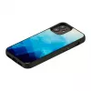 Funda protectora iKins para Apple iPhone 12 mini — blue lake con detalles negros