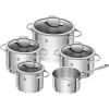 ZWILLING Essence set de 5 piezas de menaje de acero inoxidable con tapas de cristal