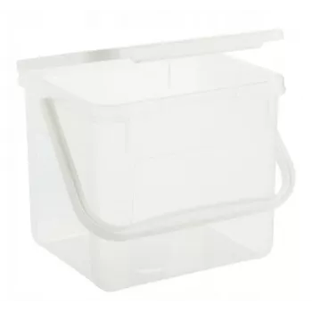 Recipiente para líquidos de limpieza Rotho Basic 4,5 l modelo 1770201100RP, tecnopolímero transparente con tapa y orificio para colgar
