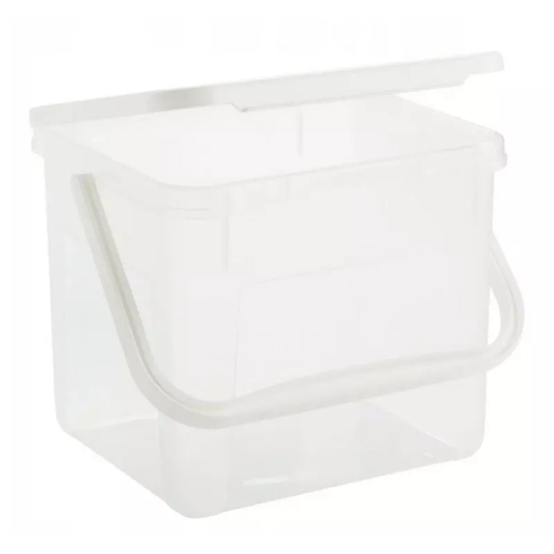 Recipiente para líquidos de limpieza Rotho Basic 4,5 l modelo 1770201100RP, tecnopolímero transparente con tapa y orificio para colgar
