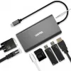 Hub USB Unitek uHUB O8+ con cable USB 3.2 Gen 1 Type-C, gris, 100W Power Delivery